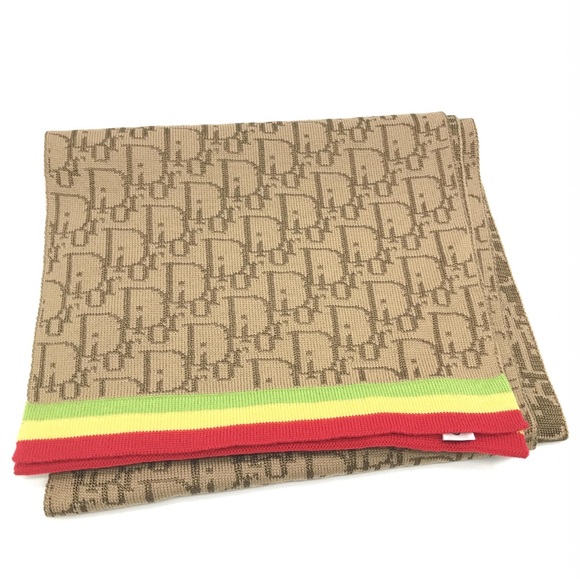Dior Tan Scarf with Red and Yellow Accents - Picture 5 of 9